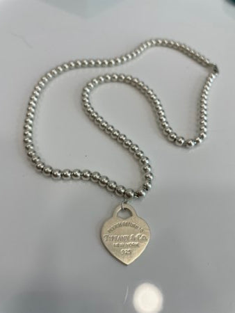 Tiffany & Co Silver Heart Tag Pendant Necklace