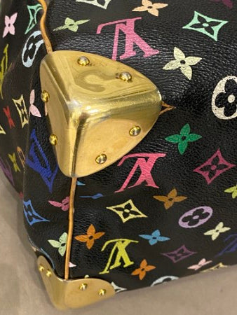 Louis Vuitton Black Multicolor Speedy 30 Bag