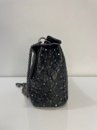 Valentino Black Spike Rockstud Large Bag