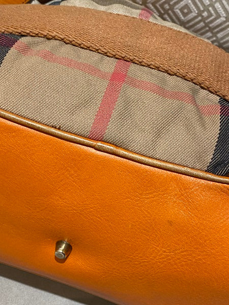 Burberry Orange House Check Parsons Tote Bag