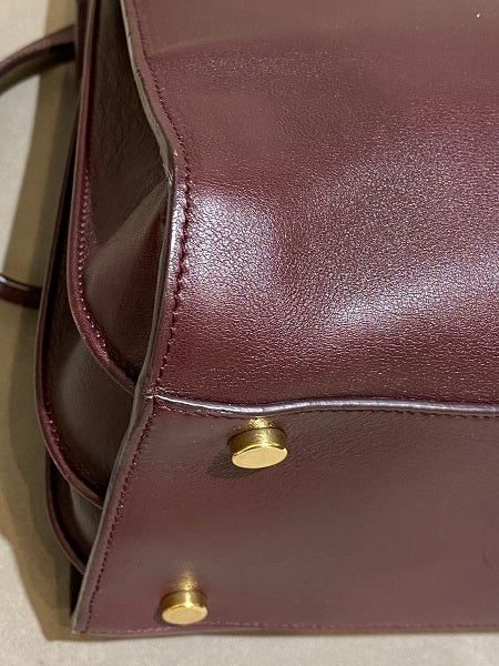 YSL Burgundy Sac De Jour Medium Bag