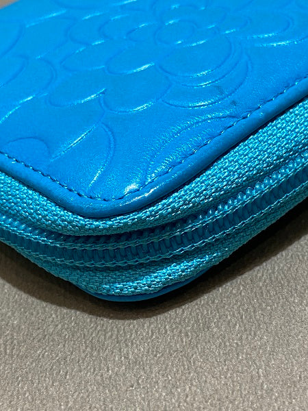 Chanel Blue Camellia Wallet