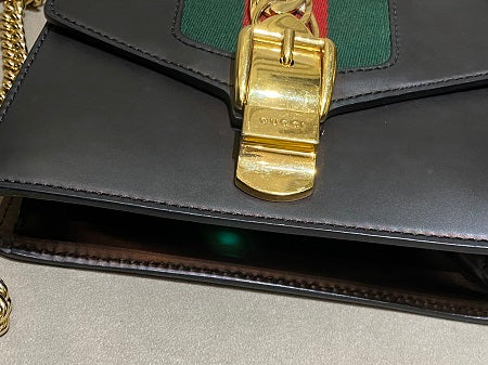 Gucci Black Sylvie Chain Crossbody Bag