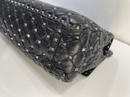 Valentino Black Spike Rockstud Large Bag