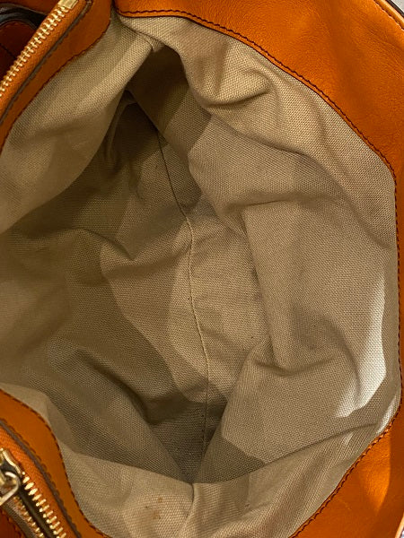 Burberry Orange House Check Parsons Tote Bag