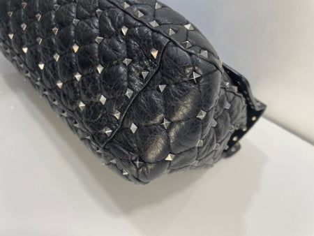 Valentino Black Spike Rockstud Large Bag