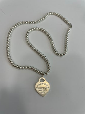 Tiffany & Co Silver Heart Tag Pendant Necklace