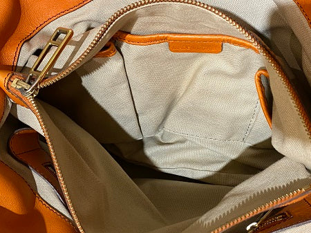 Burberry Orange House Check Parsons Tote Bag