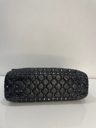 Valentino Black Spike Rockstud Large Bag