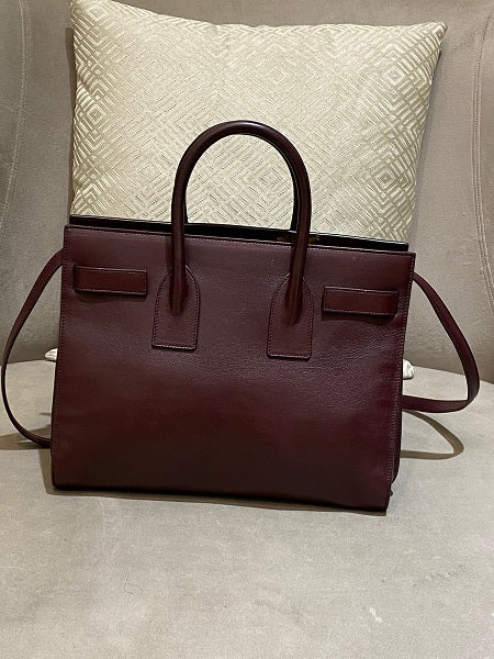 YSL Burgundy Sac De Jour Medium Bag