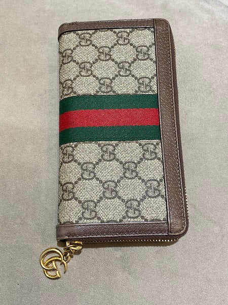 Gucci Bicolor GG Ophidia Zip Around Wallet