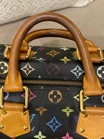 Louis Vuitton Black Multicolor Speedy 30 Bag