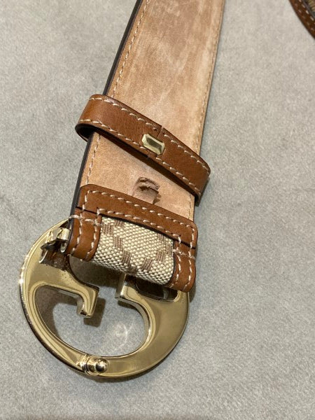 Gucci Bicolor Monogram Belt 38