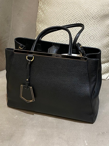 Fendi Black 2 Jour Large Bag