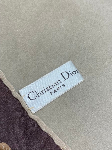 Christian Dior Brown Square Scarf