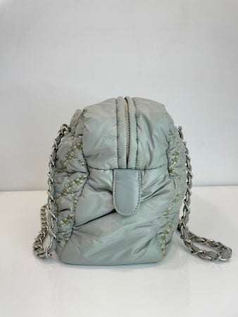 Chanel Pistache Quilted Bubble Nylon Tweed Stitch L.E Bag