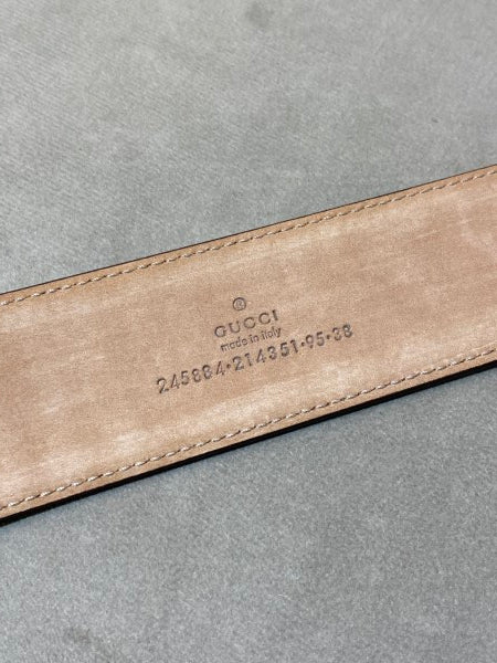 Gucci Bicolor Monogram Belt 38