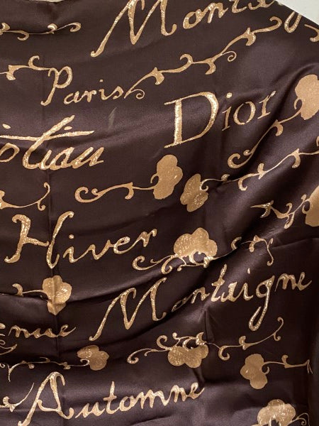 Christian Dior Brown Square Scarf