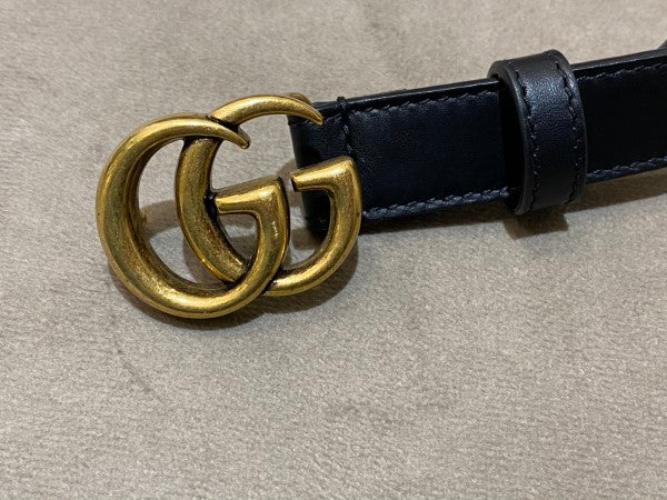 Gucci Black Double G Buckle Belt 32