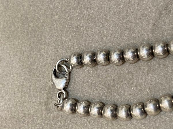 Tiffany & Co Silver Heart Tag Bead Bracelet