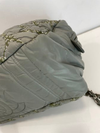 Chanel Pistache Quilted Bubble Nylon Tweed Stitch L.E Bag