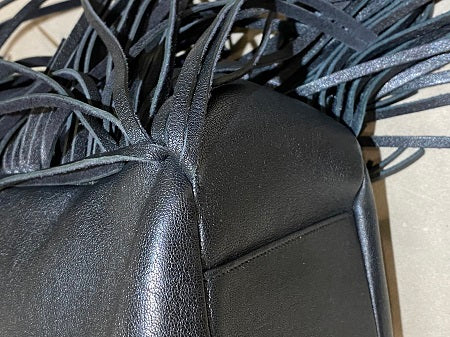 YSL Black Fringe Shopping Bag