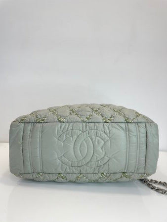 Chanel Pistache Quilted Bubble Nylon Tweed Stitch L.E Bag