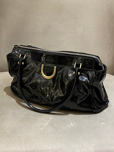 Gucci Black Vernis D Ring Bag