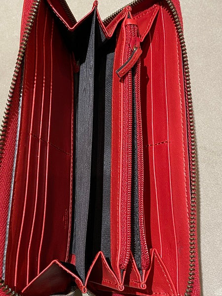 Gucci Red Matelasse GG Marmont Zip Around Wallet