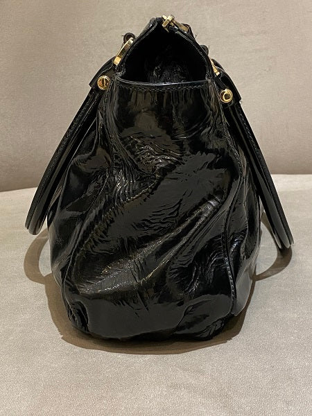 Gucci Black Vernis D Ring Bag