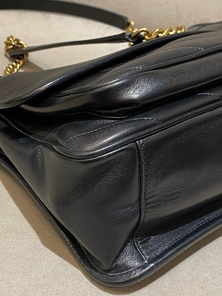 YSL Black Matelasse Monogram Niki Medium Bag