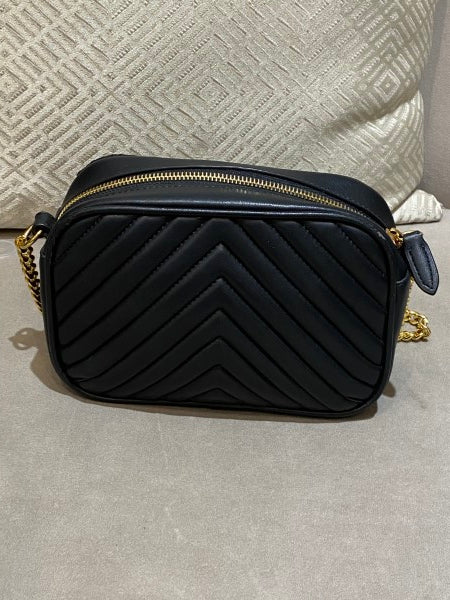 Stella McCartney Black Quilted Star Camera Crossbody Bag