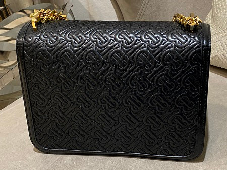 Burberry Black TB Embossed Monogram Medium Bag