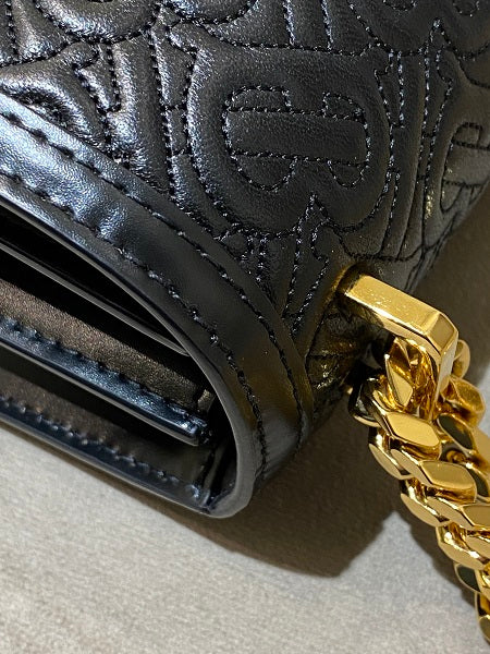 Burberry Black TB Embossed Monogram Medium Bag