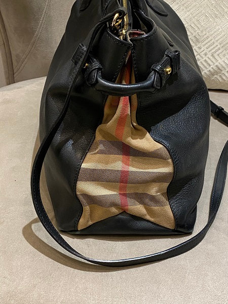 Burberry Black Banner House Check Bag