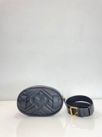 Gucci Black GG Marmont Belt Bag