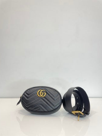 Gucci Black GG Marmont Belt Bag