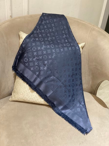 Louis Vuitton Blue Monogram Shawl