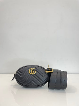 Gucci Black GG Marmont Belt Bag