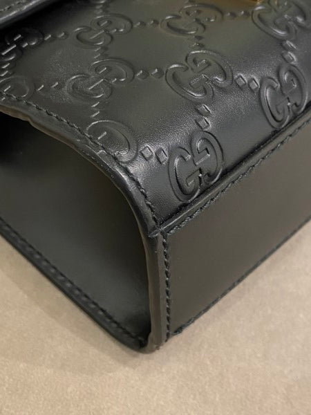 Gucci Black Guccissima Padlock Small Bag