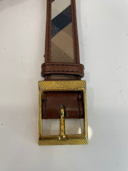 Burberry Brown Haymarket Check Belt 34