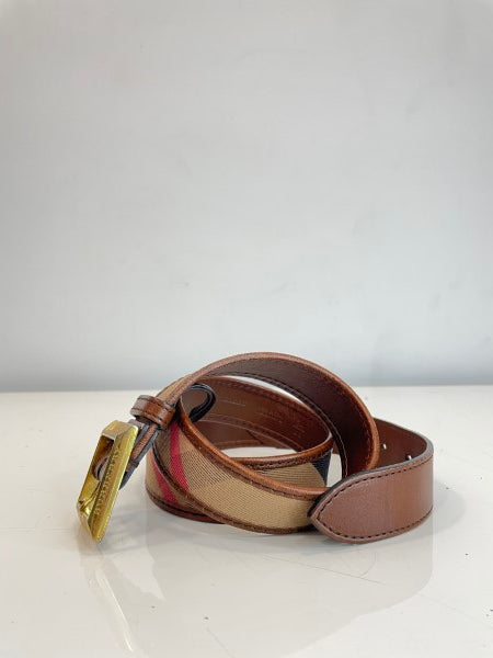 Burberry Brown Haymarket Check Belt 34