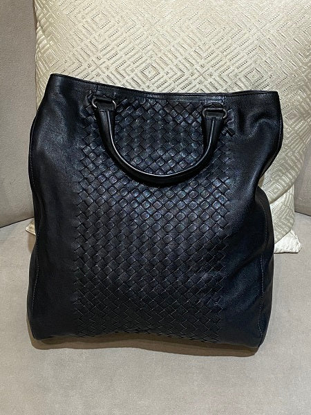 Bottega Veneta Black Intrecciato Woven Bag