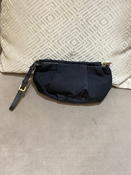 Prada Black Nylon Bow Wristlet Mini Clutch