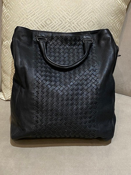 Bottega Veneta Black Intrecciato Woven Bag