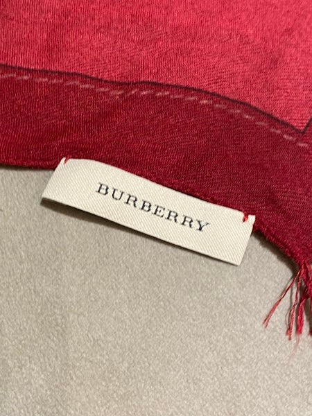 Burberry Red Haymarket Rectangle Scarf