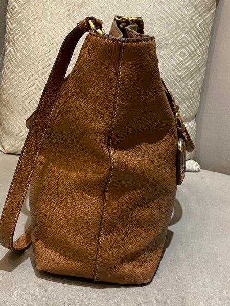 Prada Cafee Vitello Daino Tote Bag