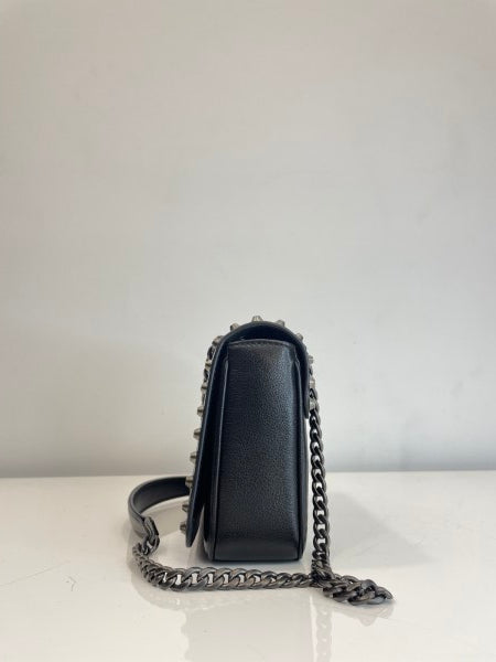 Prada Black Glace Studded Crossbody Bag