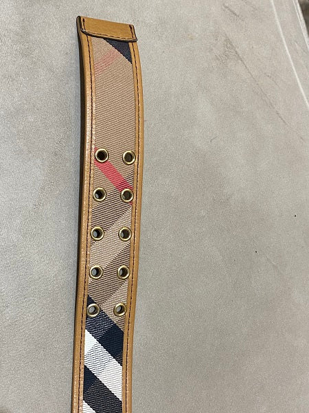 Burberry Camel Haymarket Belt 42