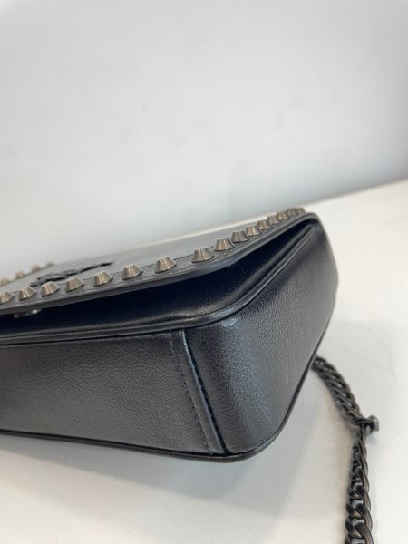 Prada Black Glace Studded Crossbody Bag